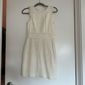 J. Crew Cream Tweed Shift Dress 00P